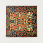 アジ中国のア・ドラゴンカラフルアート タペストリー (正面(横))