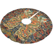 アジ中国のア・ドラゴンカラフルアート ブラッシュドポリエステルツリースカート (アングル)