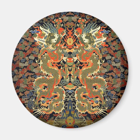 アジ中国のア・ドラゴンカラフルアート マグネット (正面)