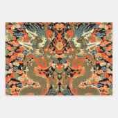 アジ中国のア・ドラゴンカラフルアート ラッピングペーパーシート (正面)