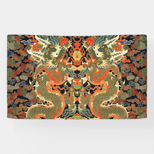 アジ中国のア・ドラゴンカラフルアート 横断幕 (横)