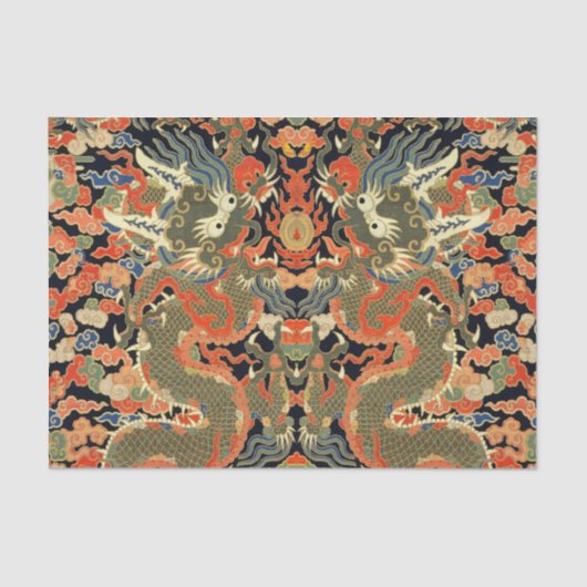 アジ中国のア・ドラゴンカラフルアート 薄葉紙 (正面)