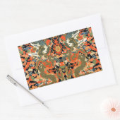 アジ中国のア・ドラゴンカラフルアート 長方形シール (封筒)