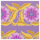 アジ伝統的ア柄6花弁モチーフ ファブリック (クローズアップ)