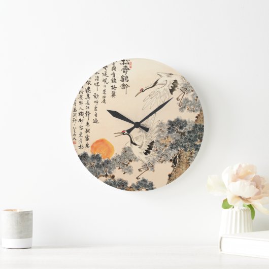 アジ伝統的ア絵画:クラシックアート。 ラージ壁時計 (ホーム)