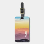 アジ威厳のあるアの夕日 – 色の鮮やか爆発 ラゲッジタグ (正面縦)