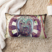 アジ想像アターコイズ金属仏像写真 ランバークッション (ブランケット)