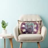 アジ想像アターコイズ金属仏像写真 ランバークッション (椅子)