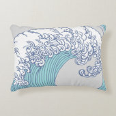 アジ日本のアンサーフウェーブアート海アート アクセントクッション (正面)