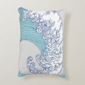 アジ日本のアンサーフウェーブアート海アート アクセントクッション (裏面(縦))