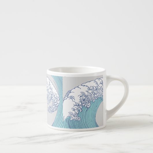 アジ日本のアンサーフウェーブアート海アート エスプレッソカップ (右)