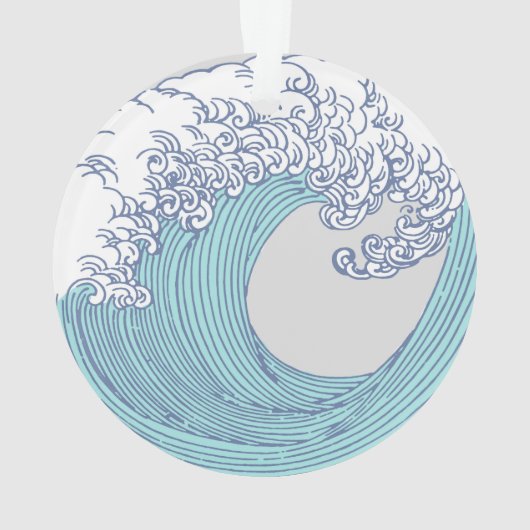 アジ日本のアンサーフウェーブアート海アート オーナメント (裏面)