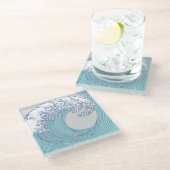 アジ日本のアンサーフウェーブアート海アート ガラスコースター (アングル)