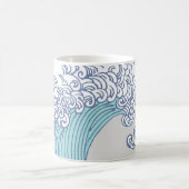 アジ日本のアンサーフウェーブアート海アート コーヒーマグカップ (中央)