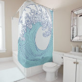 アジ日本のアンサーフウェーブアート海アート シャワーカーテン (インサイチュ)