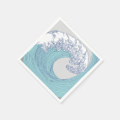 アジ日本のアンサーフウェーブアート海アート スタンダードカクテルナプキン (角)