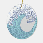 アジ日本のアンサーフウェーブアート海アート セラミックオーナメント (左)