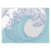 アジ日本のアンサーフウェーブアート海アート テーブルクロス (正面(横))