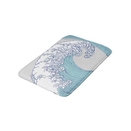 アジ日本のアンサーフウェーブアート海アート バスマット (アングル)