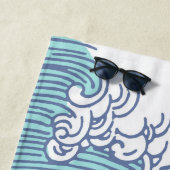アジ日本のアンサーフウェーブアート海アート ビーチタオル (インサイチュ)