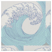 アジ日本のアンサーフウェーブアート海アート ファブリック (クローズアップ)