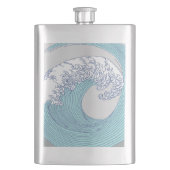 アジ日本のアンサーフウェーブアート海アート フラスク (正面)