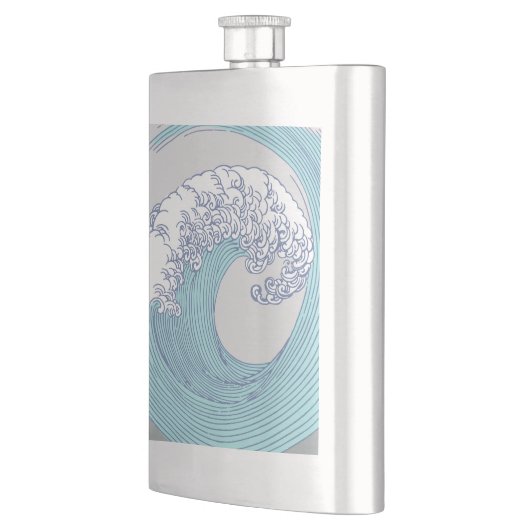 アジ日本のアンサーフウェーブアート海アート フラスク (左)
