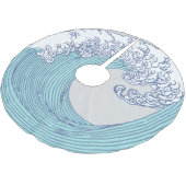 アジ日本のアンサーフウェーブアート海アート ブラッシュドポリエステルツリースカート (アングル)