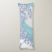 アジ日本のアンサーフウェーブアート海アート ボディピロー (裏面 (縦))