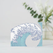 アジ日本のアンサーフウェーブアート海アート ポストカード (スタンド正面)