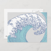 アジ日本のアンサーフウェーブアート海アート ポストカード (正面/裏面)