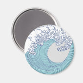 アジ日本のアンサーフウェーブアート海アート マグネット (正面/裏面)