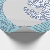 アジ日本のアンサーフウェーブアート海アート ラッピングペーパー (角)