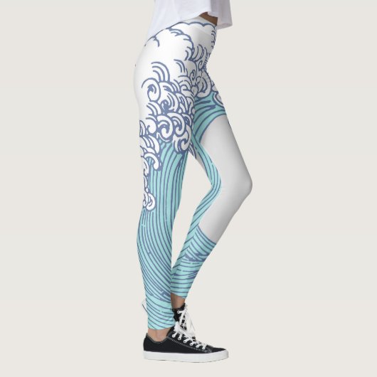 アジ日本のアンサーフウェーブアート海アート レギンス (右)