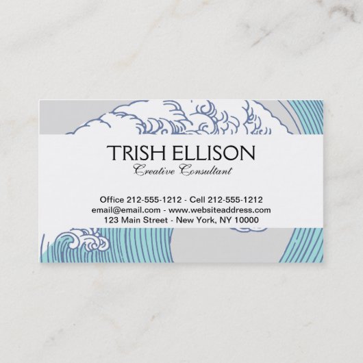 アジ日本のアンサーフウェーブアート海アート 名刺 (裏面)