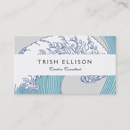 アジ日本のアンサーフウェーブアート海アート 名刺 (正面)