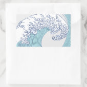 アジ日本のアンサーフウェーブアート海アート 長方形シール (バッグ)