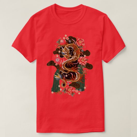 アジ日本のア中国のド飛んでいるラゴン侍ワーリ Tシャツ (デザイン正面)