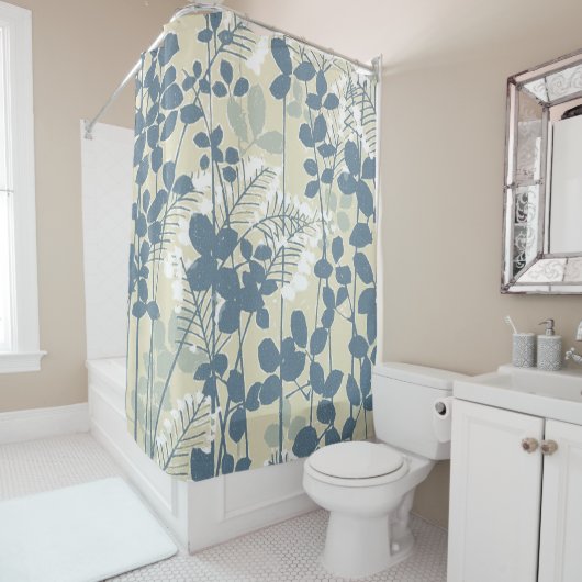 アジ日本のア青葉花 シャワーカーテン (インサイチュ)