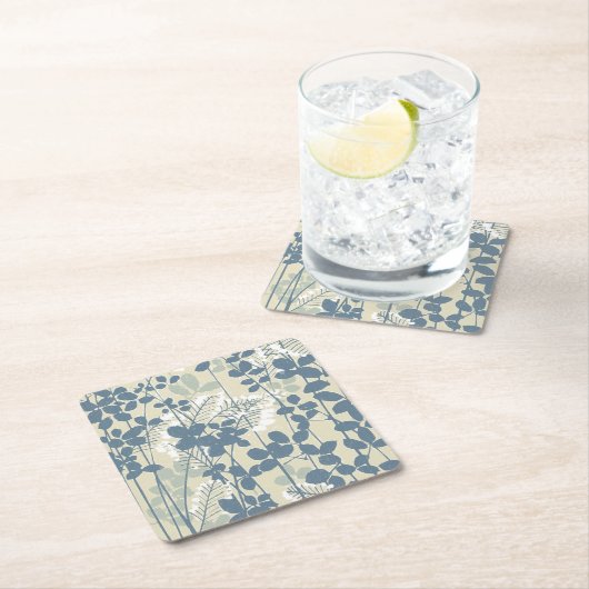 アジ日本のア青葉花 スクエアペーパーコースター (インサイチュ)