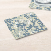 アジ日本のア青葉花 スクエアペーパーコースター (アングル)