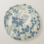 アジ日本のア青葉花 ラウンドクッション (裏面)