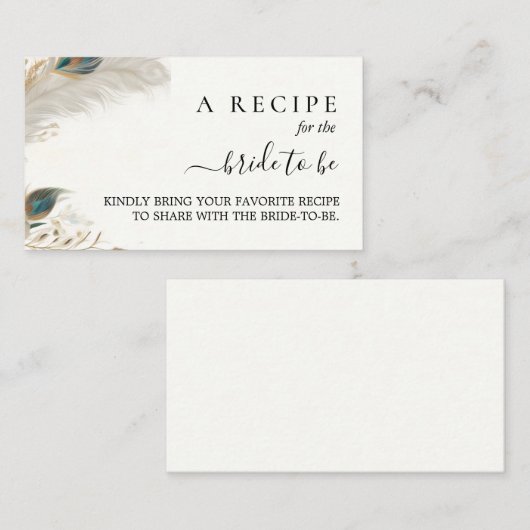 アジ素朴アンスカイクラウドピーコックブライダルシャワー エンクロージャーカード (正面/裏面)