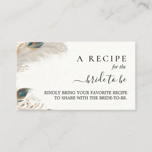 アジ素朴アンスカイクラウドピーコックブライダルシャワー エンクロージャーカード (正面)