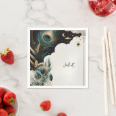 アジ素朴アンスカイクラウドピーコックブライダルシャワー スタンダードカクテルナプキン (インサイチュ)