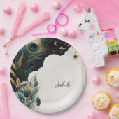 アジ素朴アンスカイクラウドピーコックブライダルシャワー ペーパープレート (パーティー)