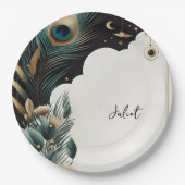 アジ素朴アンスカイクラウドピーコックブライダルシャワー ペーパープレート (正面)