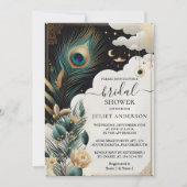 アジ素朴アンスカイクラウドピーコックブライダルシャワー 招待状 (正面)