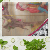 アジ結婚アンのカップルハートスイングアートプリント/ キッチンタオル (折り畳み)