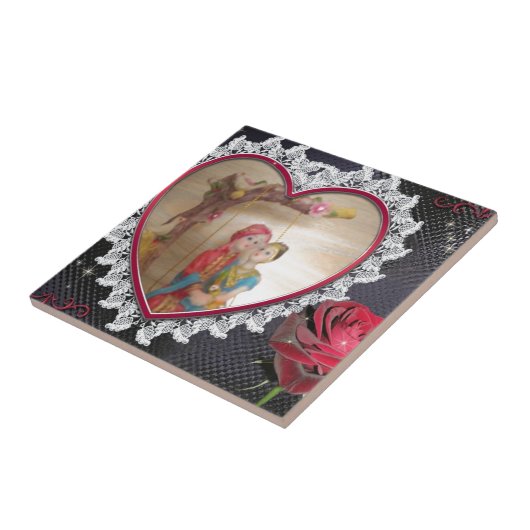 アジ結婚アンのカップルハートスイングアートプリント/ タイル (側面)